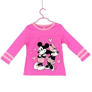 Disney Shirt Girls M Pink Mickey Minnie Kidswear Cartoon Fandom Cutecore Love